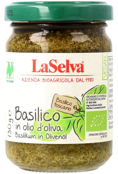 Bazylia w oliwie z oliwek 130g BIO Bazylia w oliwie z oliwek 130g BIO
