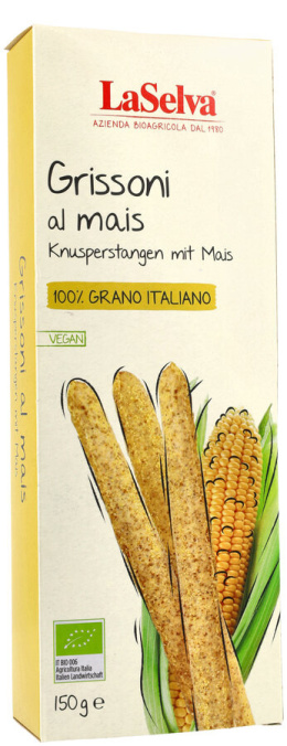 Chrupiące paluszki grissoni z mąką kukurydzianą 150g BIO