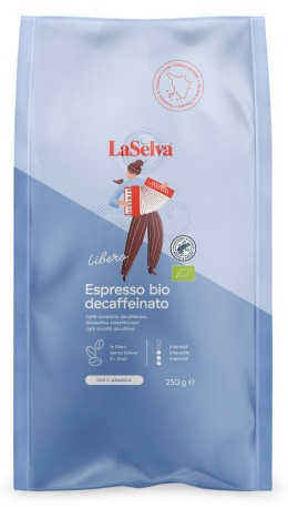 Kawa Libero Espresso ziarna 250g bezkofeinowa BIO
