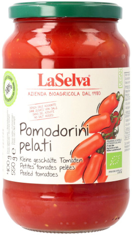 Małe pomidorki pelati bez skórki 550g BIO