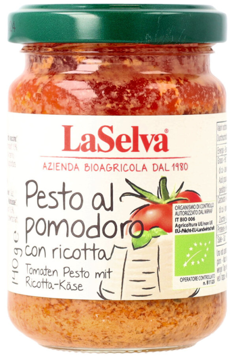 Pesto pomidorowe z serem ricotta 140g BIO Pesto pomidorowe z serem ricotta 140g BIO