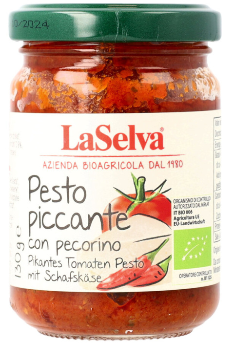 Pikantne pesto pomidorowe z serem pecorino 130g BIO