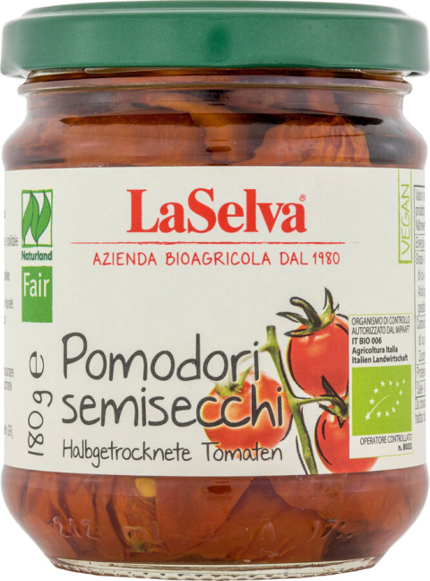 Podsuszone pomidory w oliwie z oliwek 180g BIO Podsuszone pomidory w oliwie z oliwek 180g BIO
