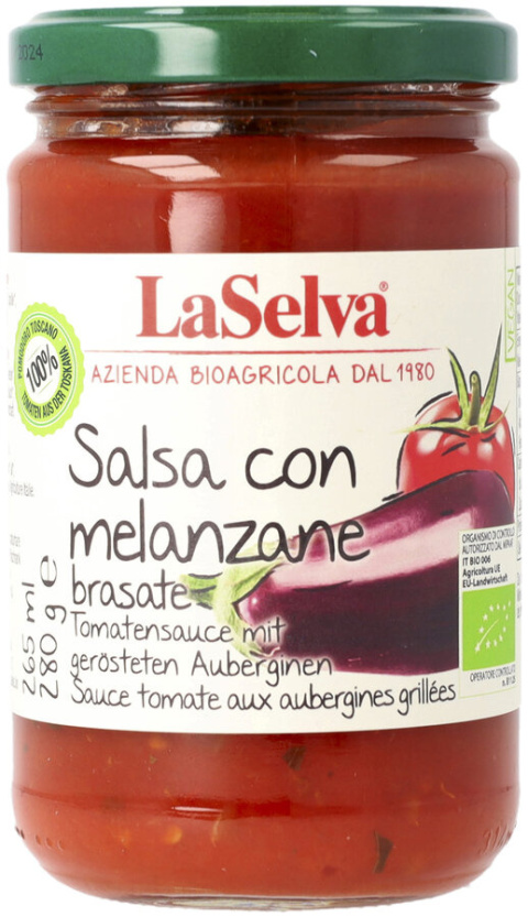 Sos pomidorowy z pieczonym bakłażanem 280g BIO Sos pomidorowy z pieczonym bakłażanem 280g BIO