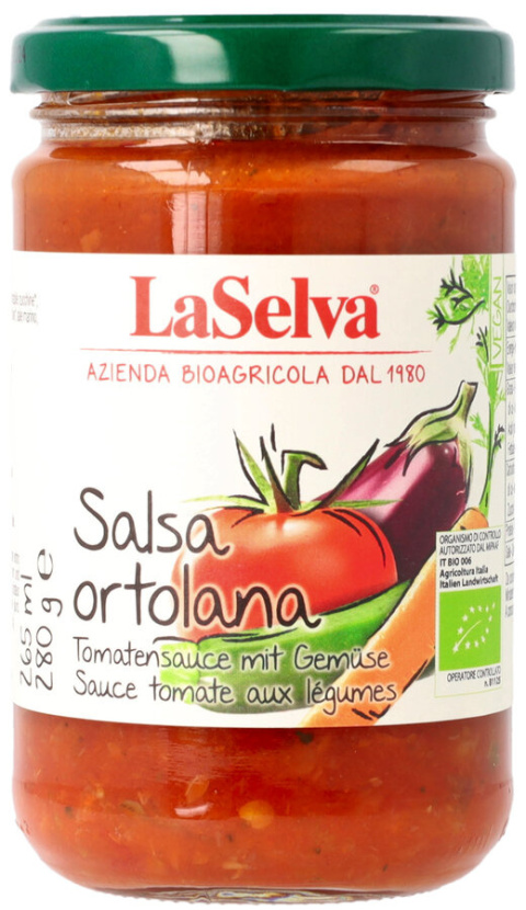 Sos pomidorowy z warzywami - Salsa Ortolana 280g BIO