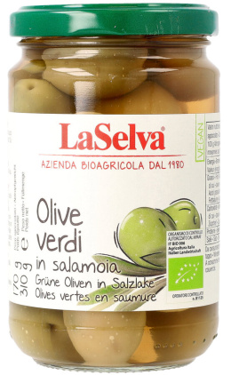 Zielone oliwki z pestką w zalewie 310g BIO