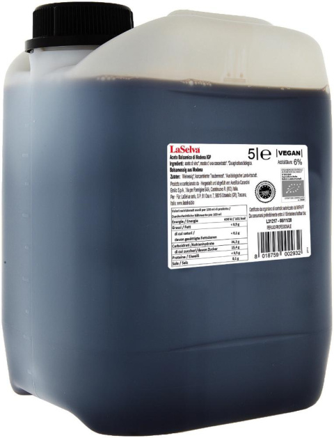Ocet balsamiczny ciemny z Modeny bez karmelu 5l BIO Ocet balsamiczny ciemny z Modeny bez karmelu 5l BIO